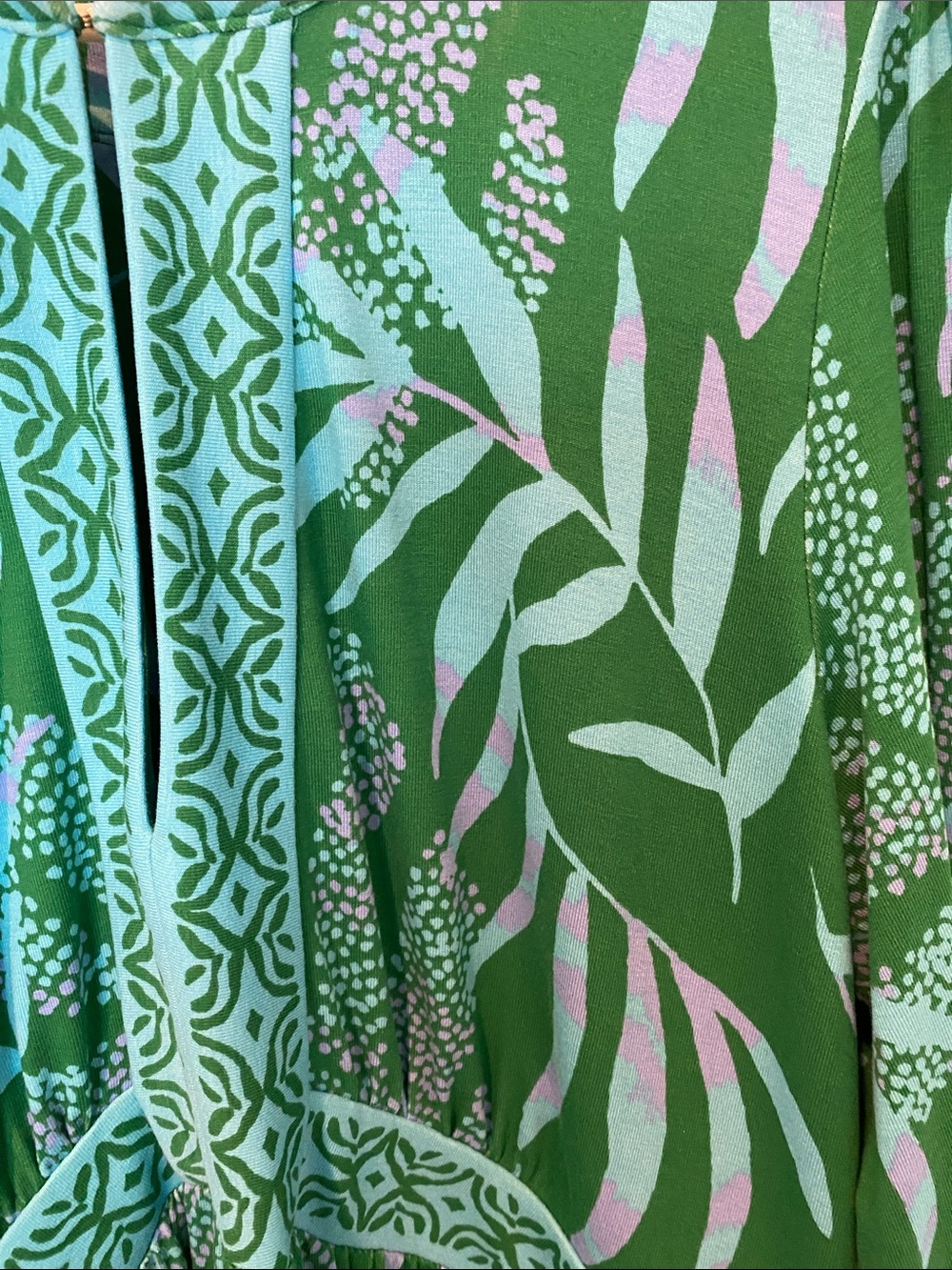 Lilly Pulitzer Teal & Aqua Leaf-Print Long dress - Picture 2 of 12